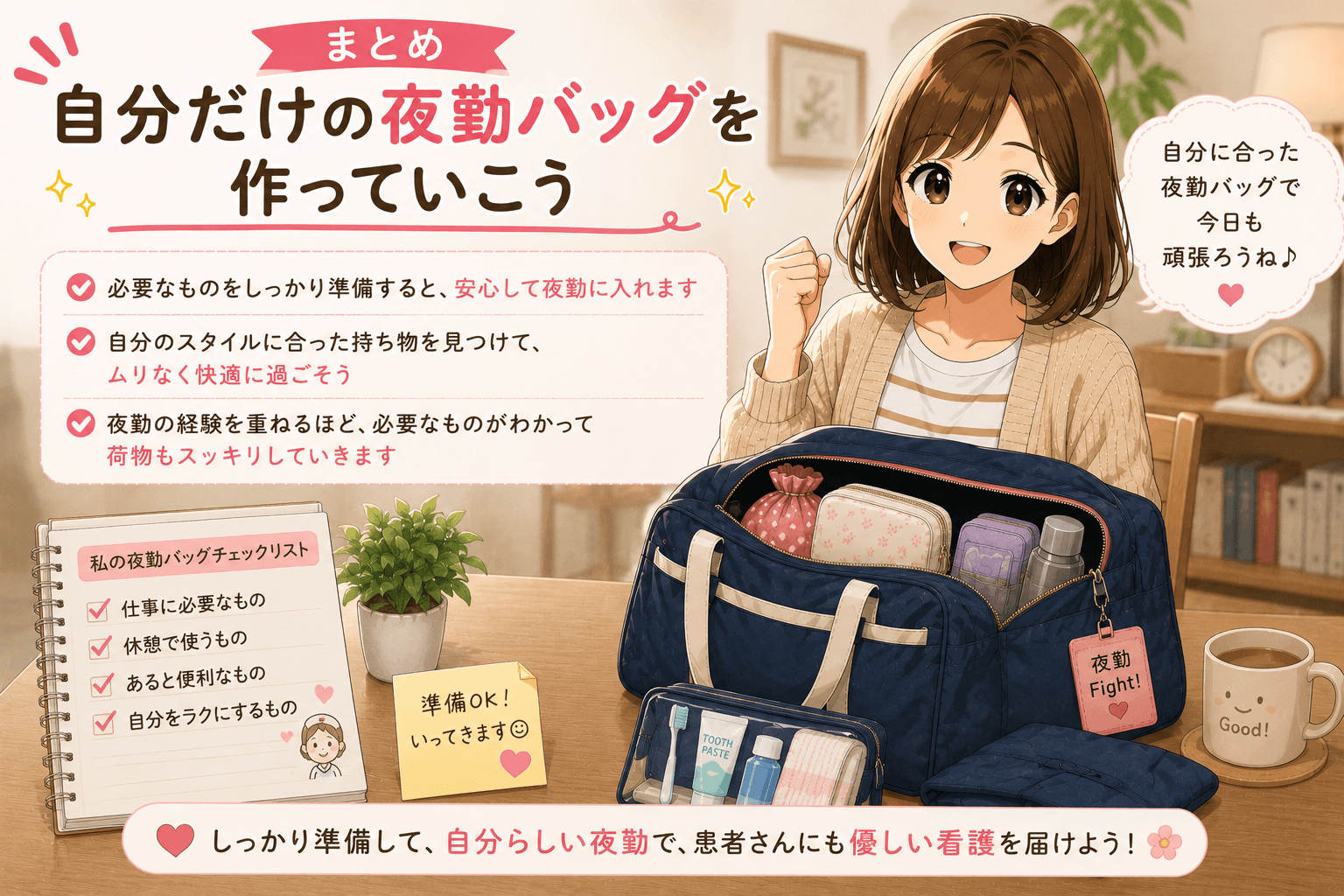 自分だけの夜勤バッグを作っていこう