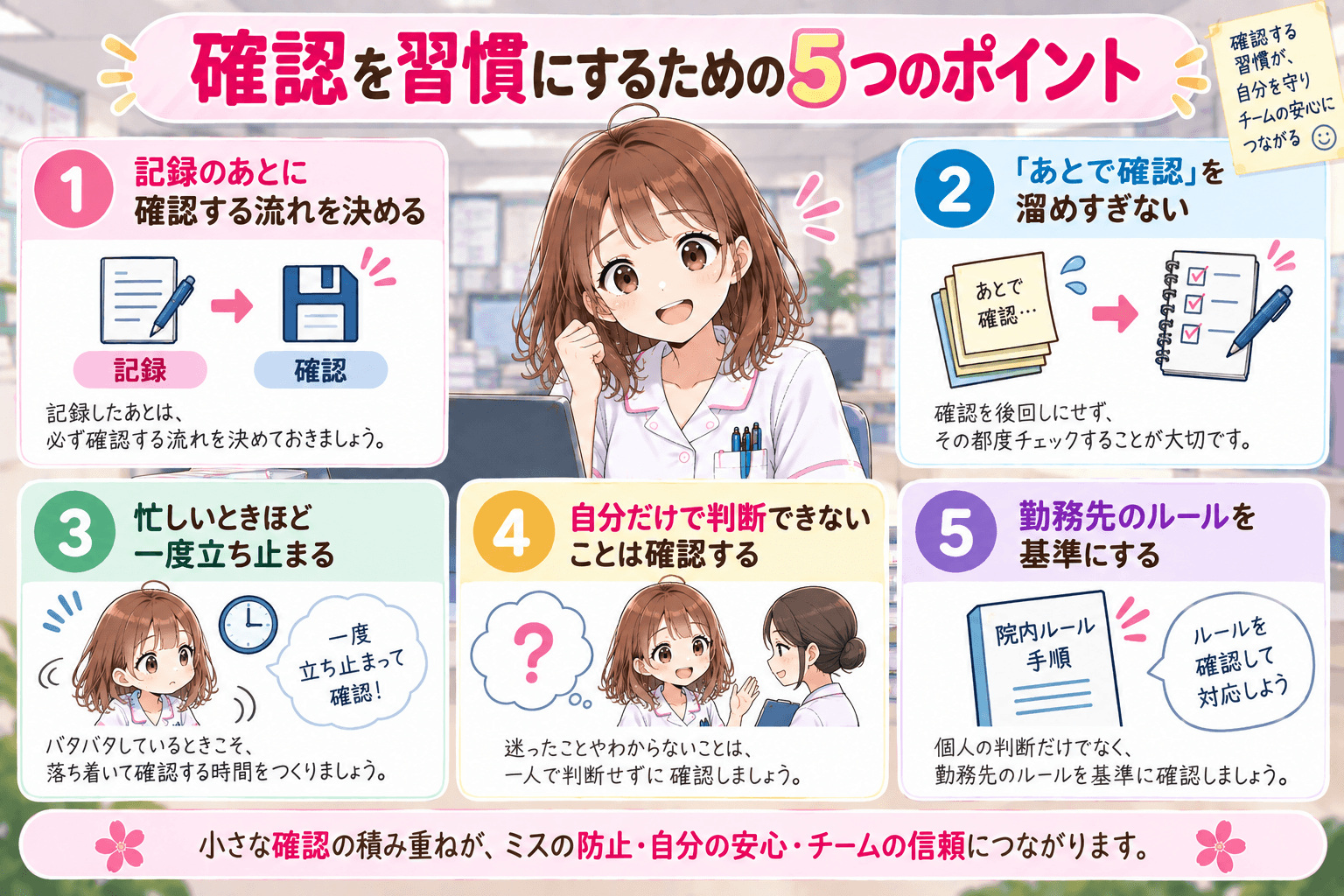 看護師が確認を習慣にするための5つのポイント