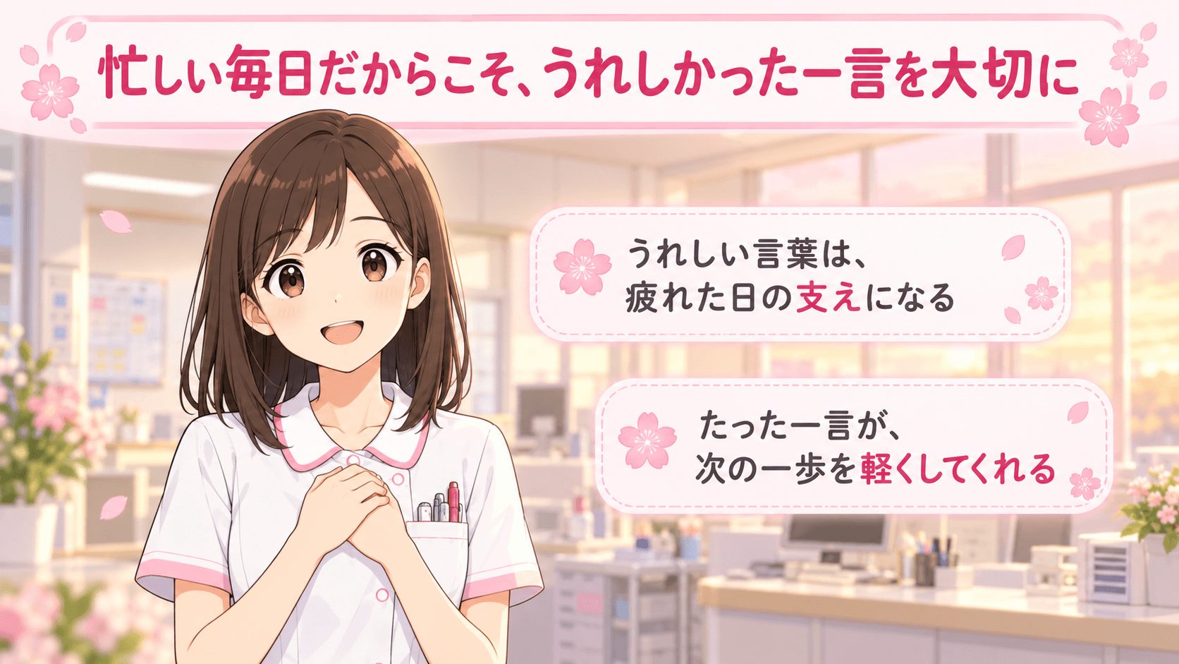 うれしかった言葉を思い出して穏やかに微笑むこはる