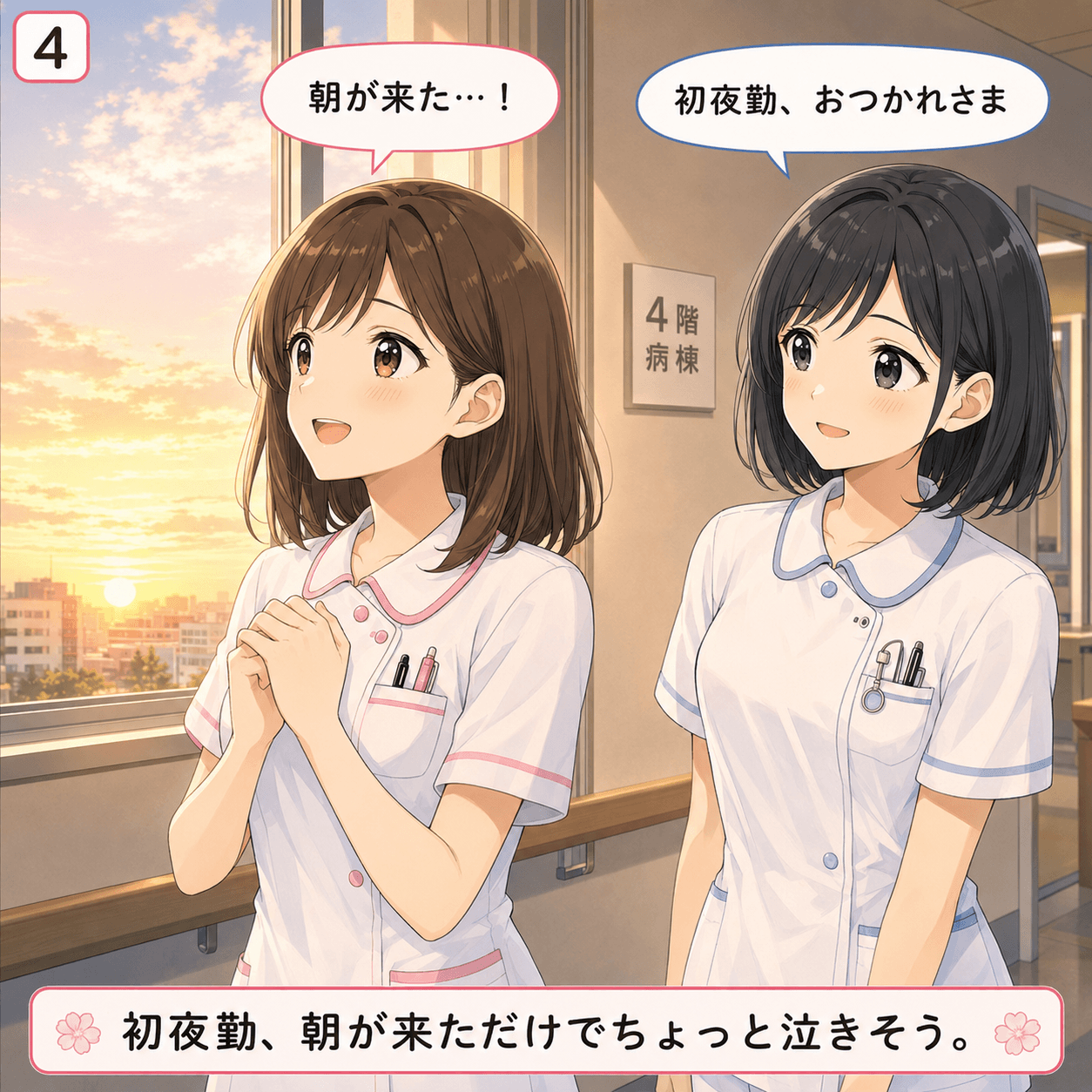 新人初夜勤 4コマ目