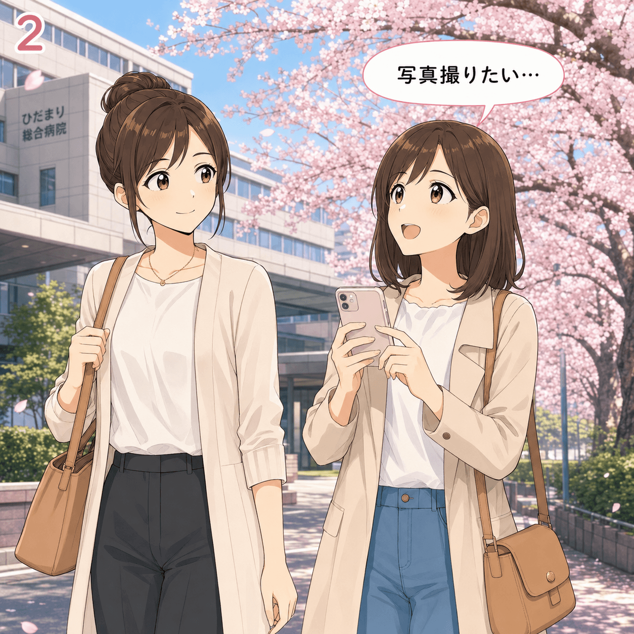 桜の病院 2コマ目