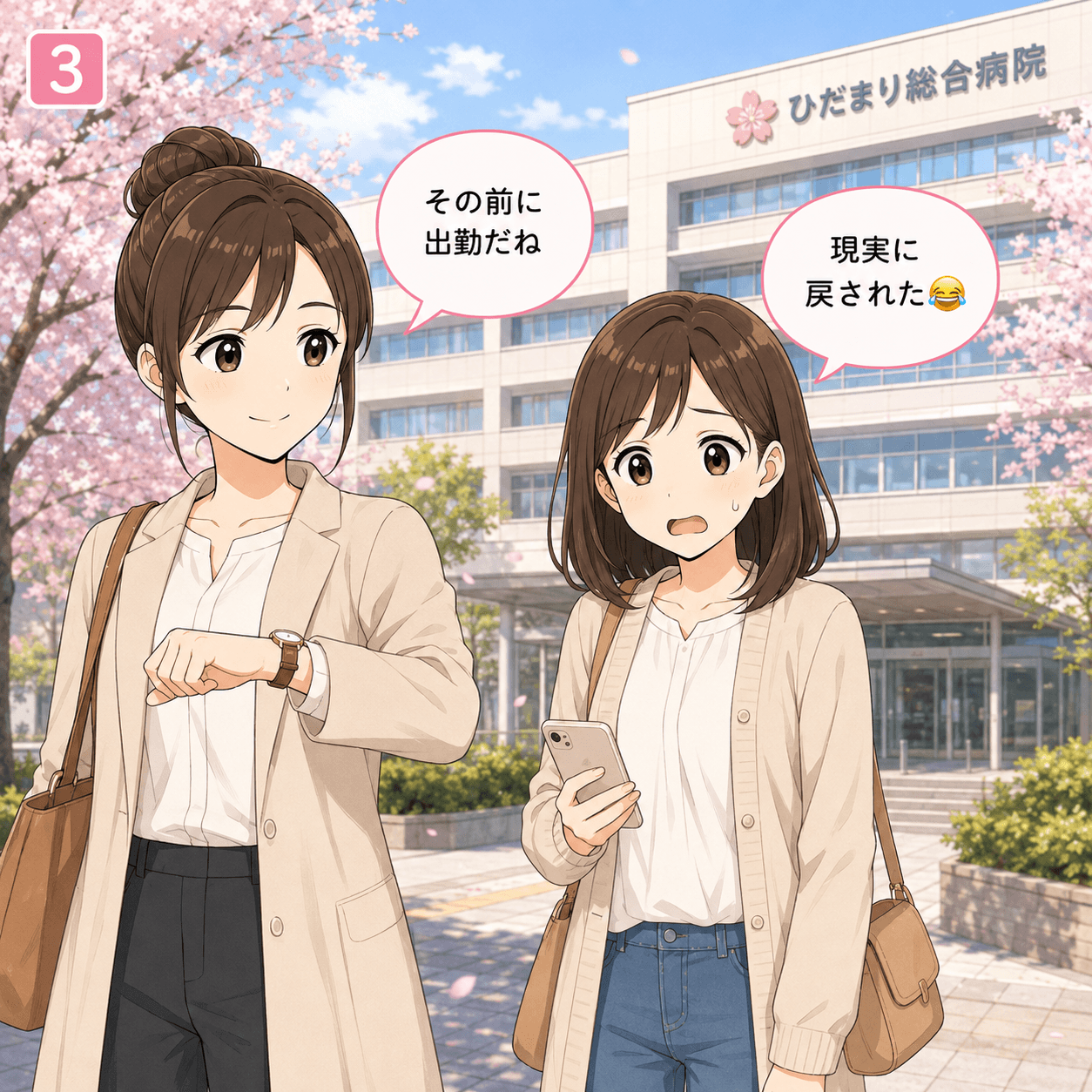 桜の病院 3コマ目