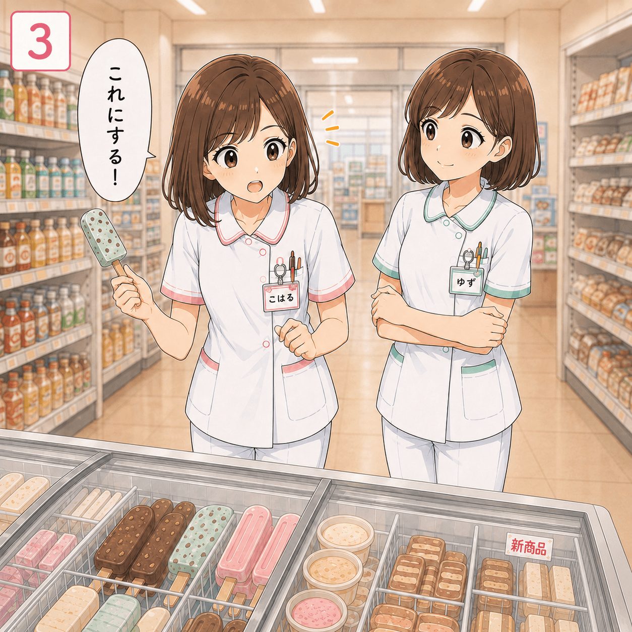 夜勤明けアイス 3コマ目