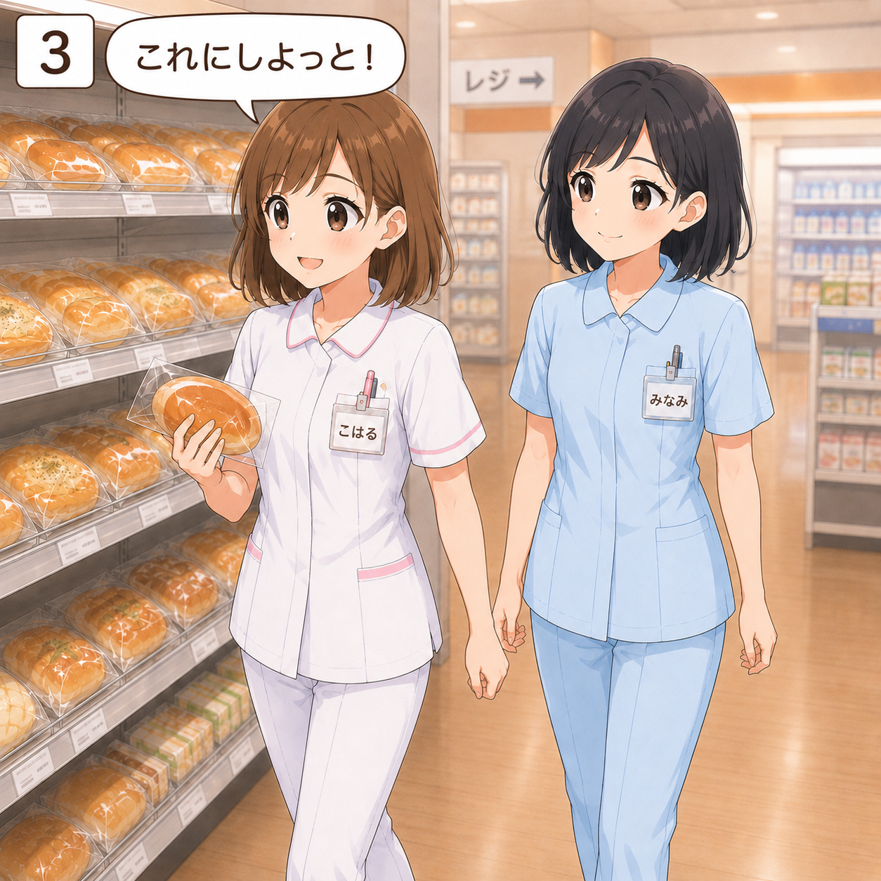 夜勤明けパン 3コマ目