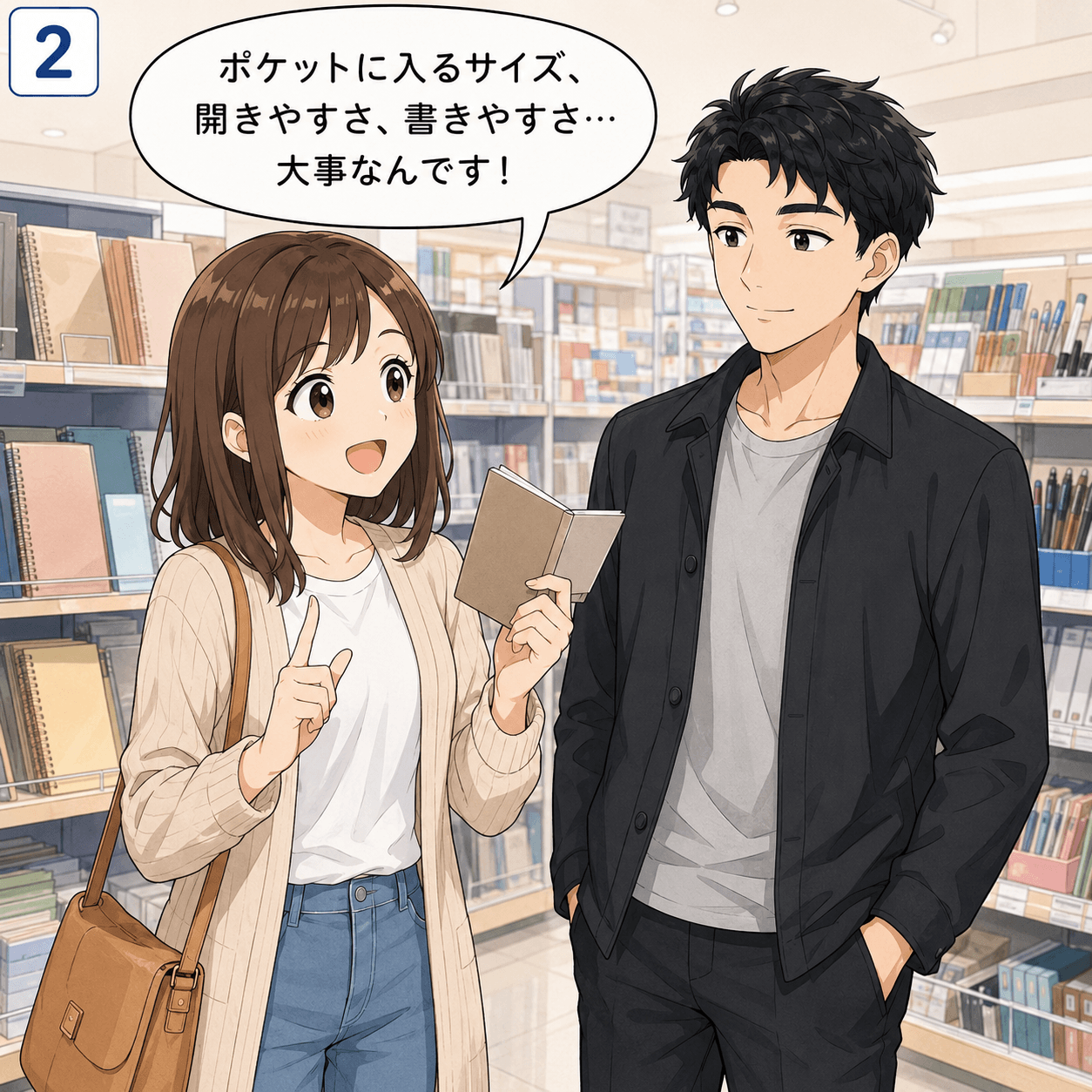 メモ帳選び 2コマ目