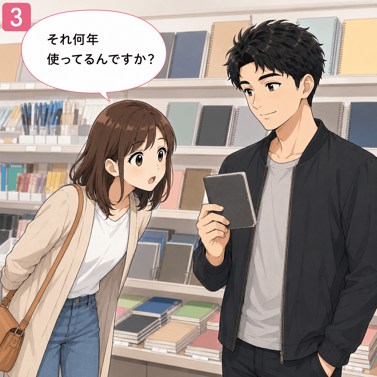 メモ帳選び 3コマ目