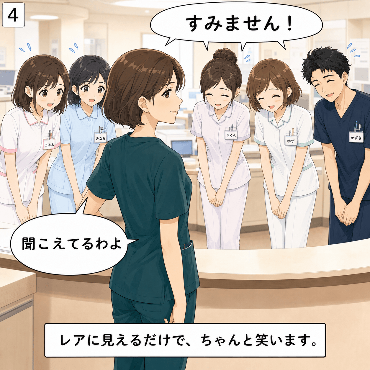 師長の笑顔 4コマ目