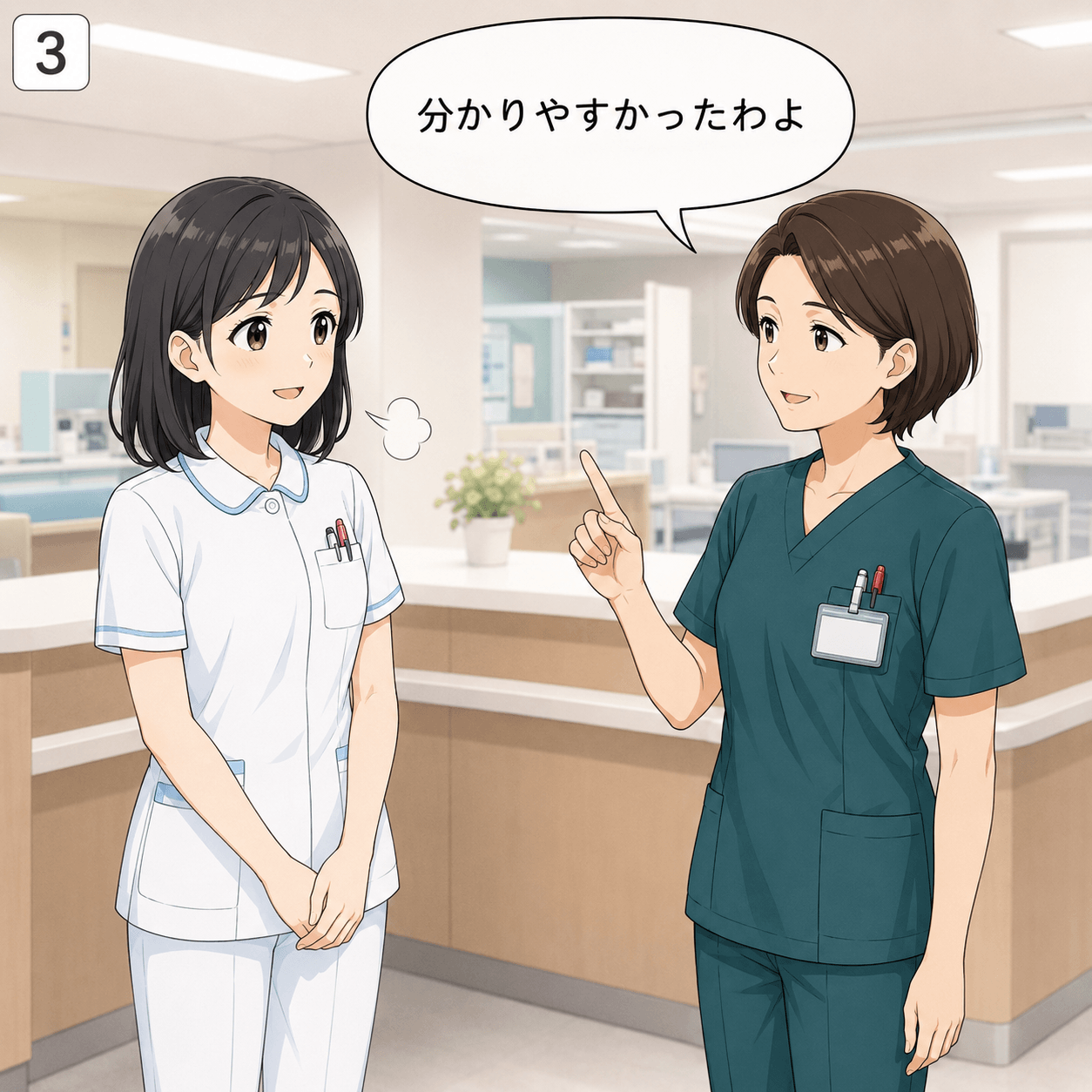 申し送り成功 3コマ目
