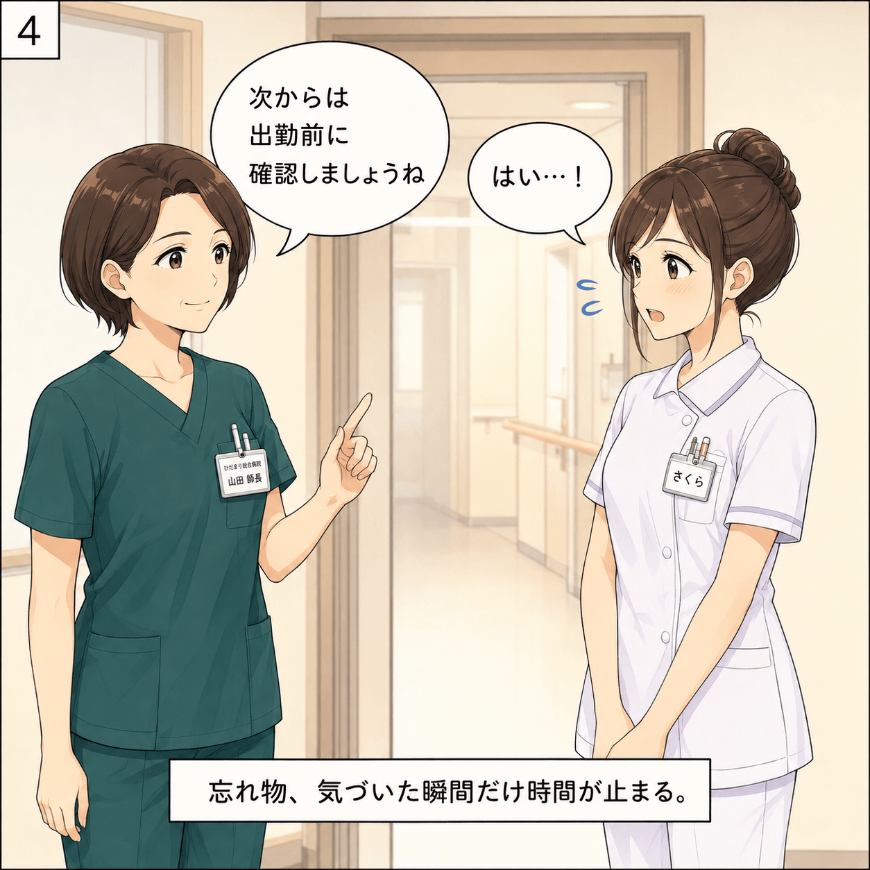 エプロン忘れ 4コマ目