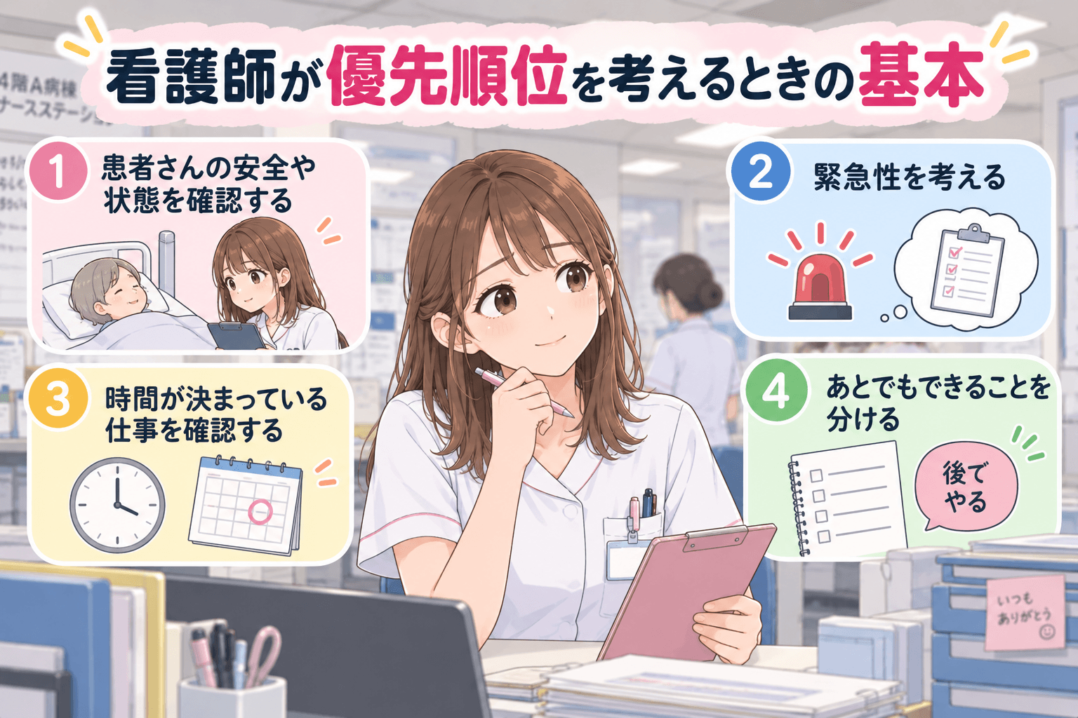 看護師が優先順位を考えるときの基本