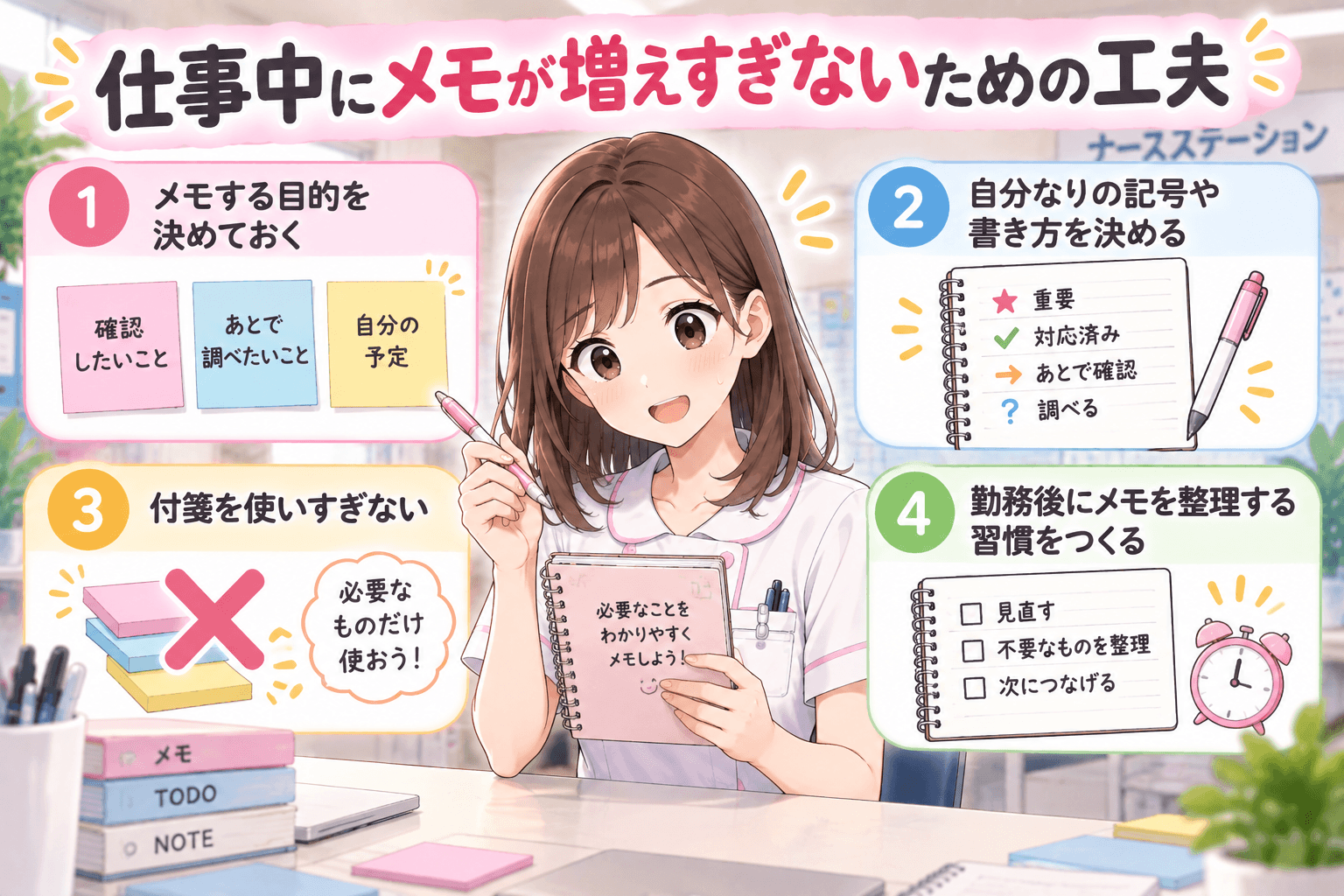 仕事中にメモが増えすぎないための工夫