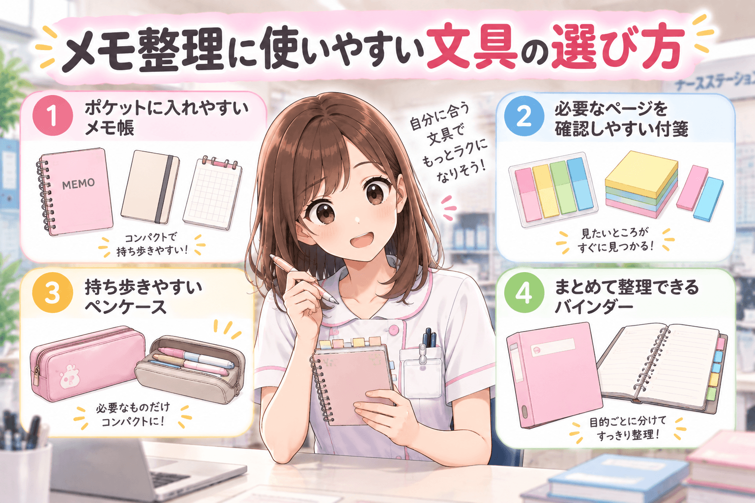 メモ整理に使いやすい文具の選び方