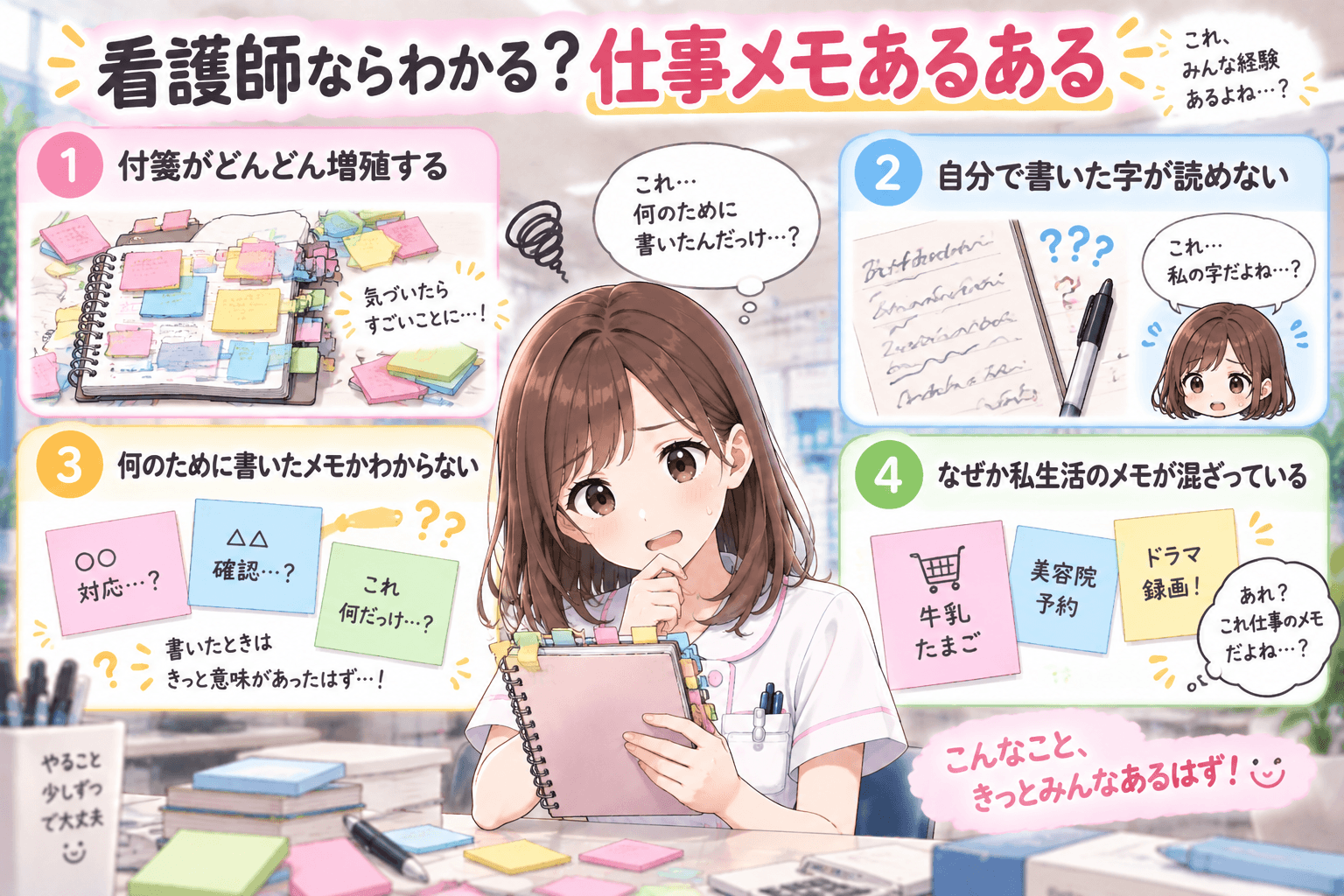 看護師ならわかる?仕事メモあるある