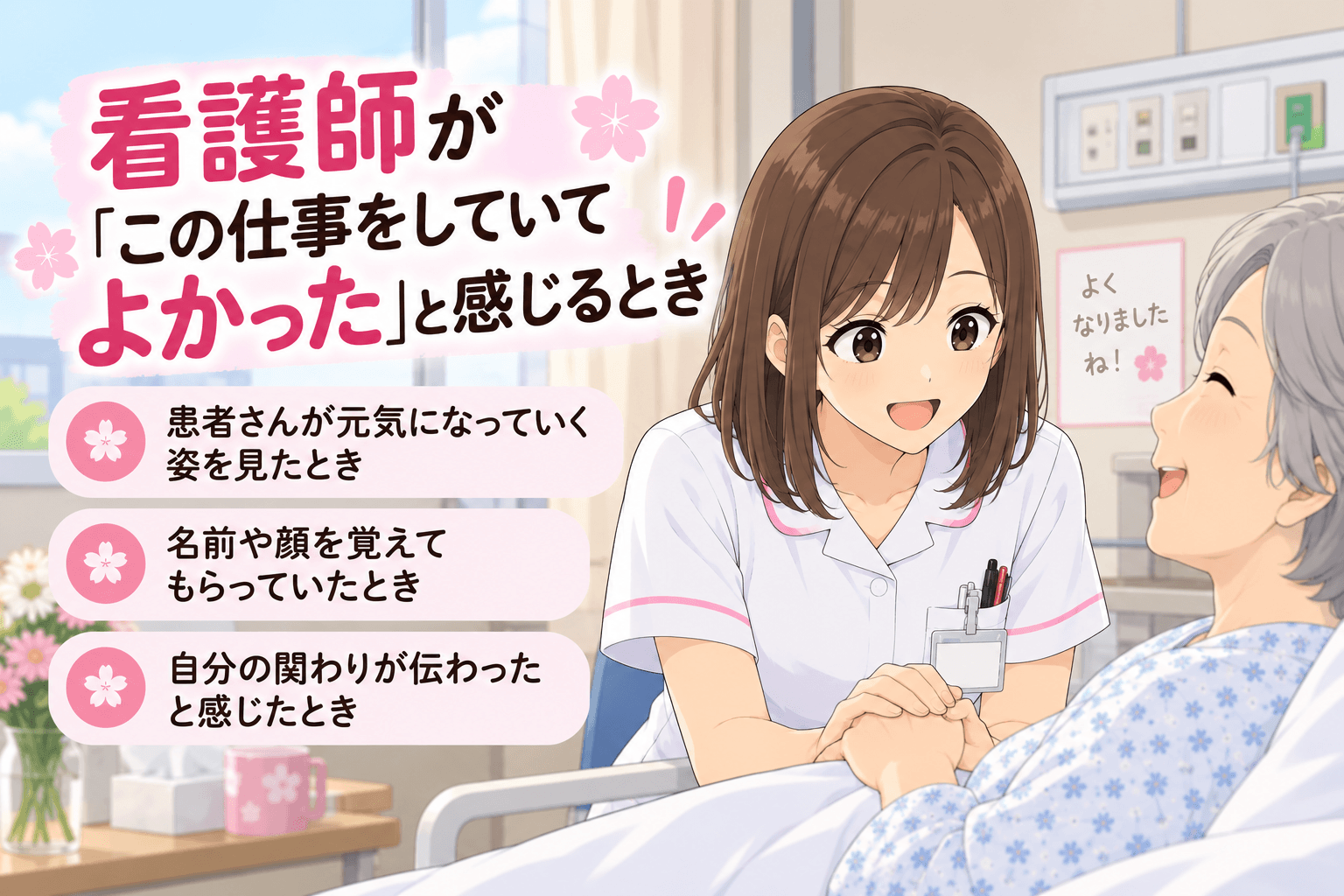 看護師がこの仕事をしていてよかったと感じる瞬間