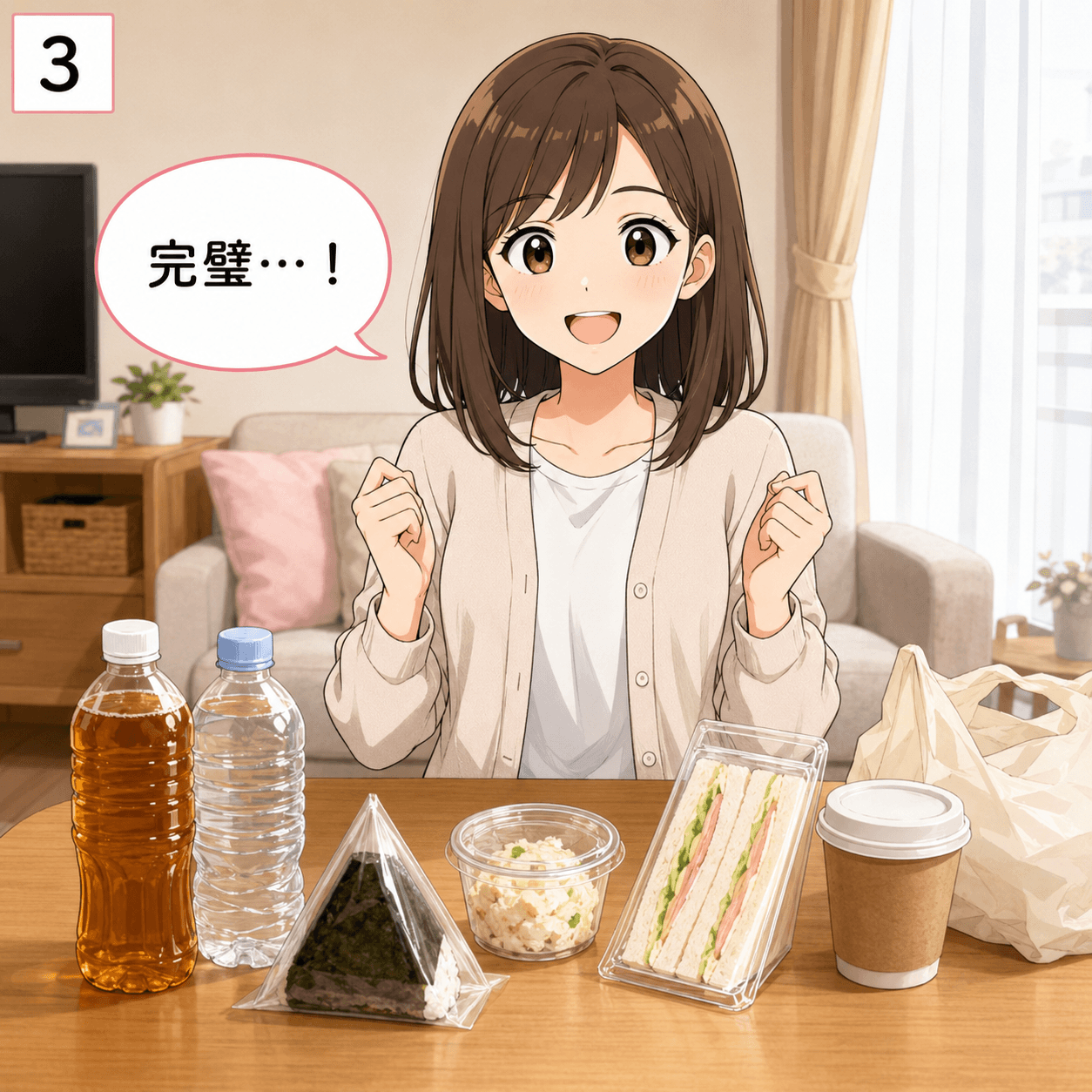 看護師あるある4コマ 夜勤明けコンビニ 3コマ目