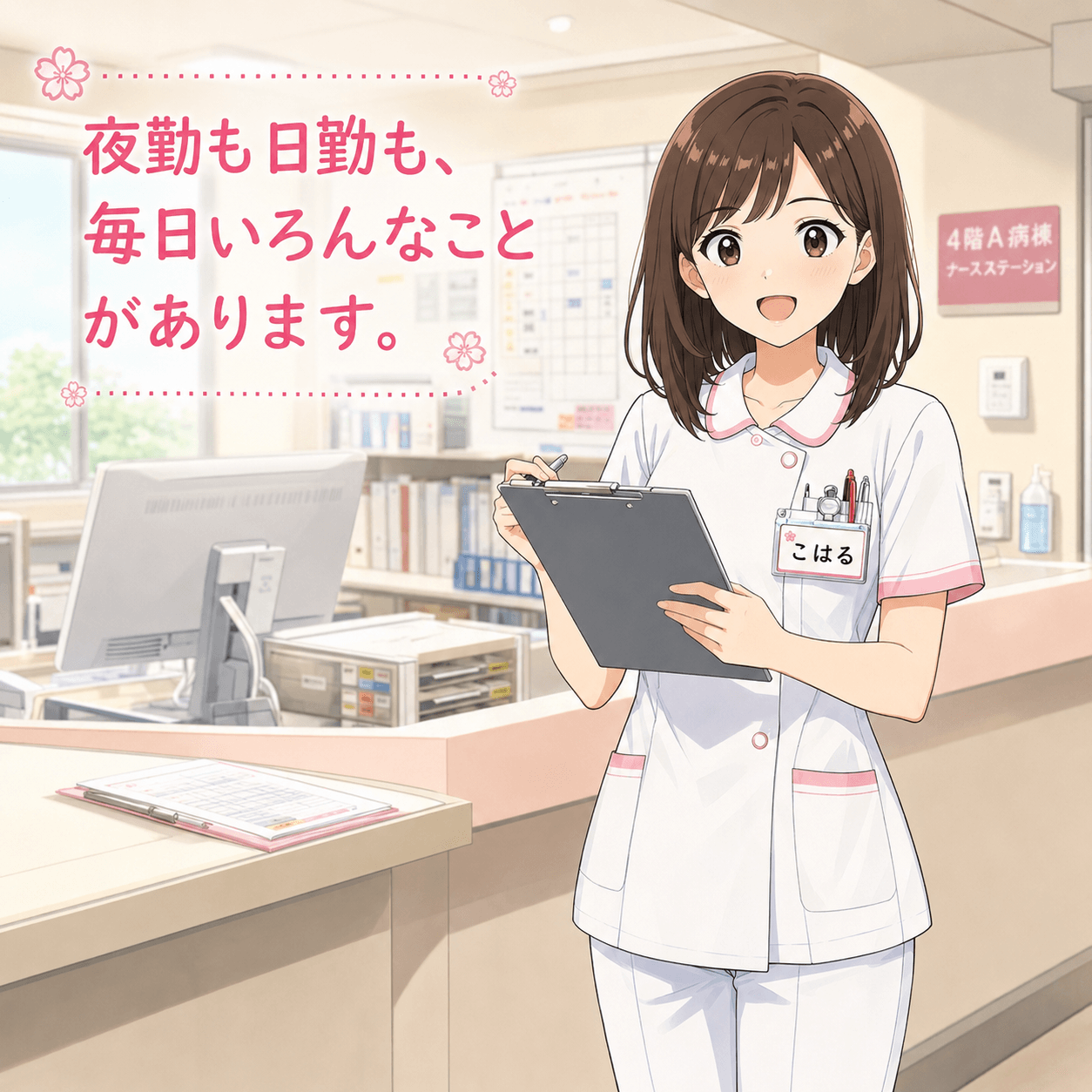 夜勤も日勤も毎日いろいろなことがある看護師こはる