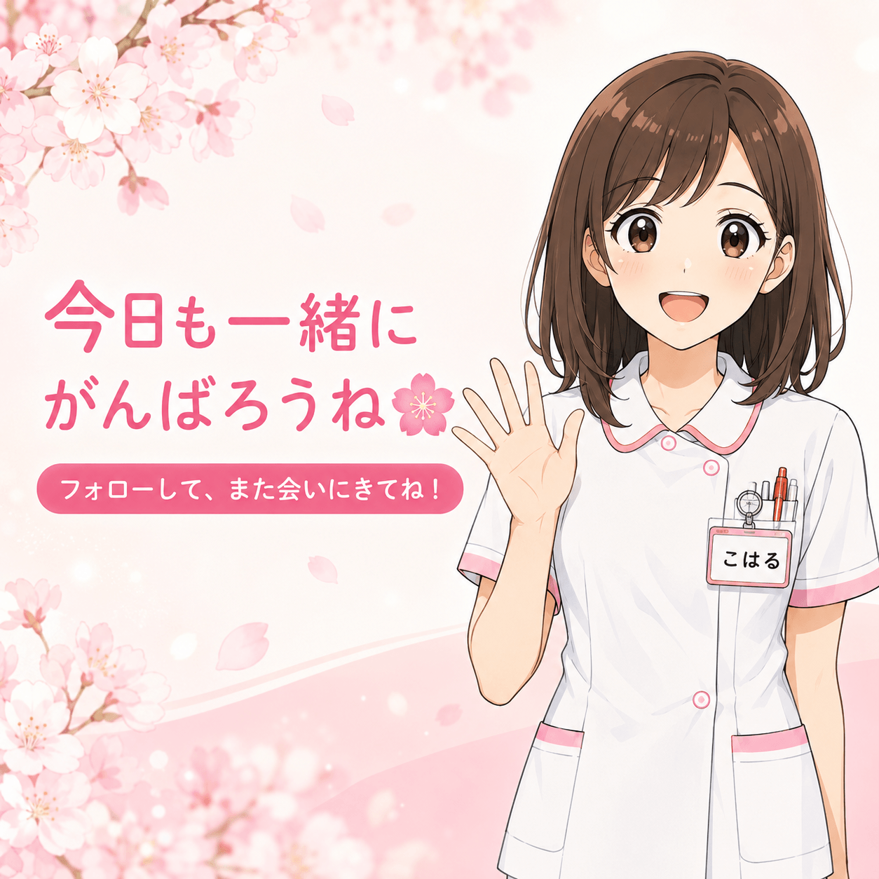 今日も一緒にがんばろうねと手を振るこはる